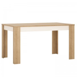 Jedálenský stôl LYOT03, rozkladací, dub riviera/biela, LEONARDO