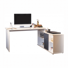 Písací stôl, biela/sivá, DALTON 2  NEW VE 02