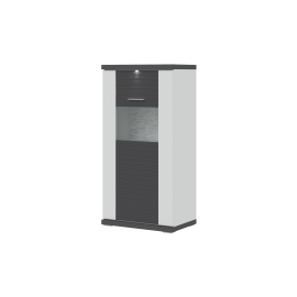 vitrína MANHATTAN TYP 38 Biela arctic   Biela arctic vysoký lesk   Grafit 