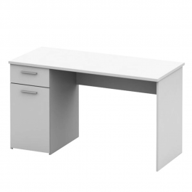 Písací stôl, biela, EGON