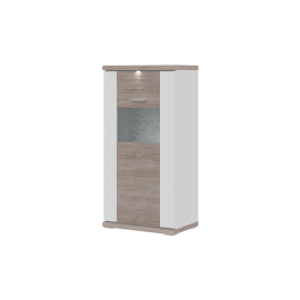 vitrína MANHATTAN TYP 34 Biela arctic   Biela arctic vysoký lesk   Dub pílený bardolino 
